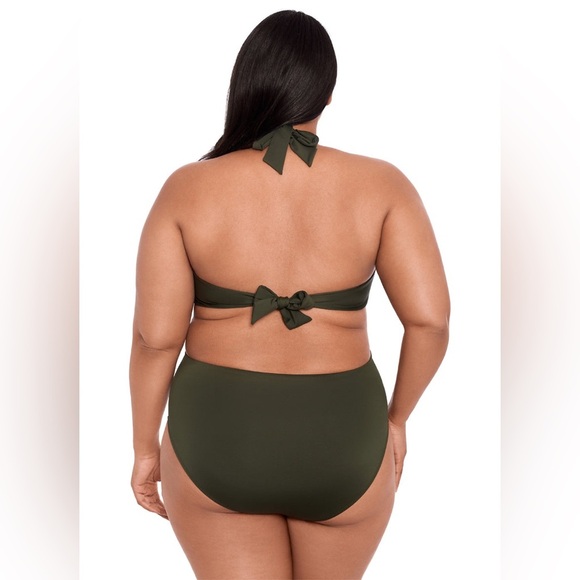 NWOT!! Black Label Ralph Lauren - Twist-Front Cutout Halter One-Piece - 18W - Picture 3 of 10